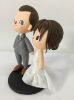 Picture of Animal Crossing Wedding Cake Topper, Bald Head Groom & Low Bun Bride Wedding Cake Topper