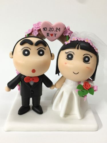 Picture of Crayon Shin-chan Wedding Cake Topper With Sakura arch, Custom Japanese Anime Commission Figurine