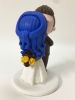 Picture of Interracial Wedding cake topper, Blue Hair Bride Figurine