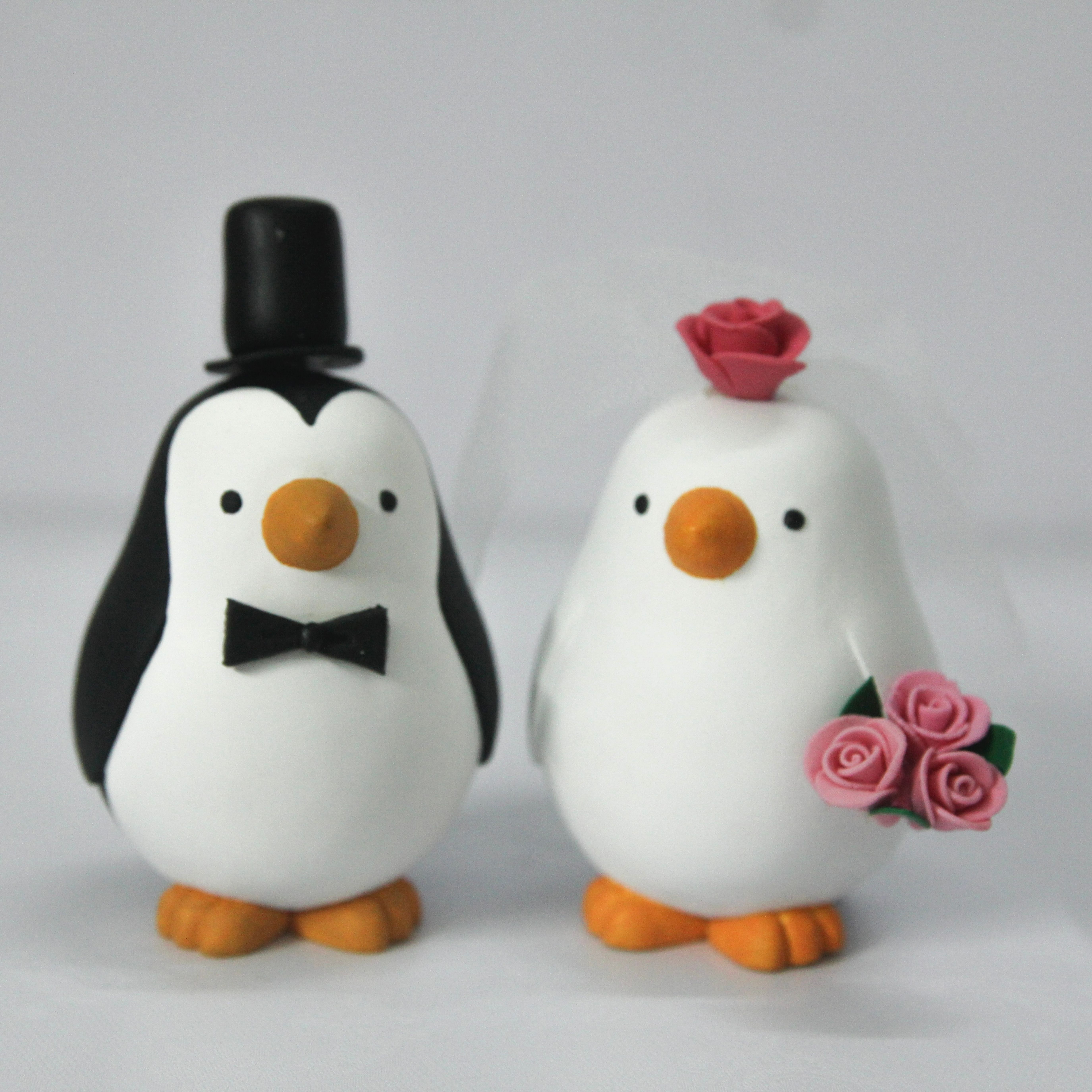 Picture of Penguin Couple Wedding Cake Topper, Animal Themed Cake Topper,  Gifts for Penguin Lovers