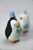 Picture of Kissing Penguin Wedding Cake Topper, Blue Themed Penguin Cake Topper, Miniature Penguin Figurine Gift