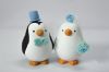 Picture of Kissing Penguin Wedding Cake Topper, Blue Themed Penguin Cake Topper, Miniature Penguin Figurine Gift