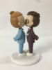 Picture of Gay Wedding Cake Topper, Curly hair groom and high bun groom, Sneakers wedding cake topper