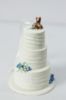 Picture of Handmade Wedding Cake Ornament with Dog Topper,  Blue Theme Wedding Keepsake 