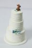 Picture of Handmade Wedding Cake Ornament with Dog Topper,  Blue Theme Wedding Keepsake 