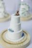 Picture of Handmade Wedding Cake Ornament with Dog Topper,  Blue Theme Wedding Keepsake 