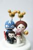 Picture of Captain America, Princess Leia, Mickey theme Wedding Cake Topper, Wedding Cake Topper with kids