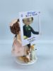 Picture of Ok Cupid Wedding Cake Topper with Dogs, Wedding Anniversary Gifts for Parents, Half Bald Groom Wedding Figurine