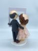 Picture of Ok Cupid Wedding Cake Topper with Dogs, Wedding Anniversary Gifts for Parents, Half Bald Groom Wedding Figurine