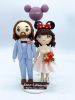 Picture of Happily Ever After Wedding cake topper, Long Hair & Full Bearded Groom, Disney Lover wedding cake topper