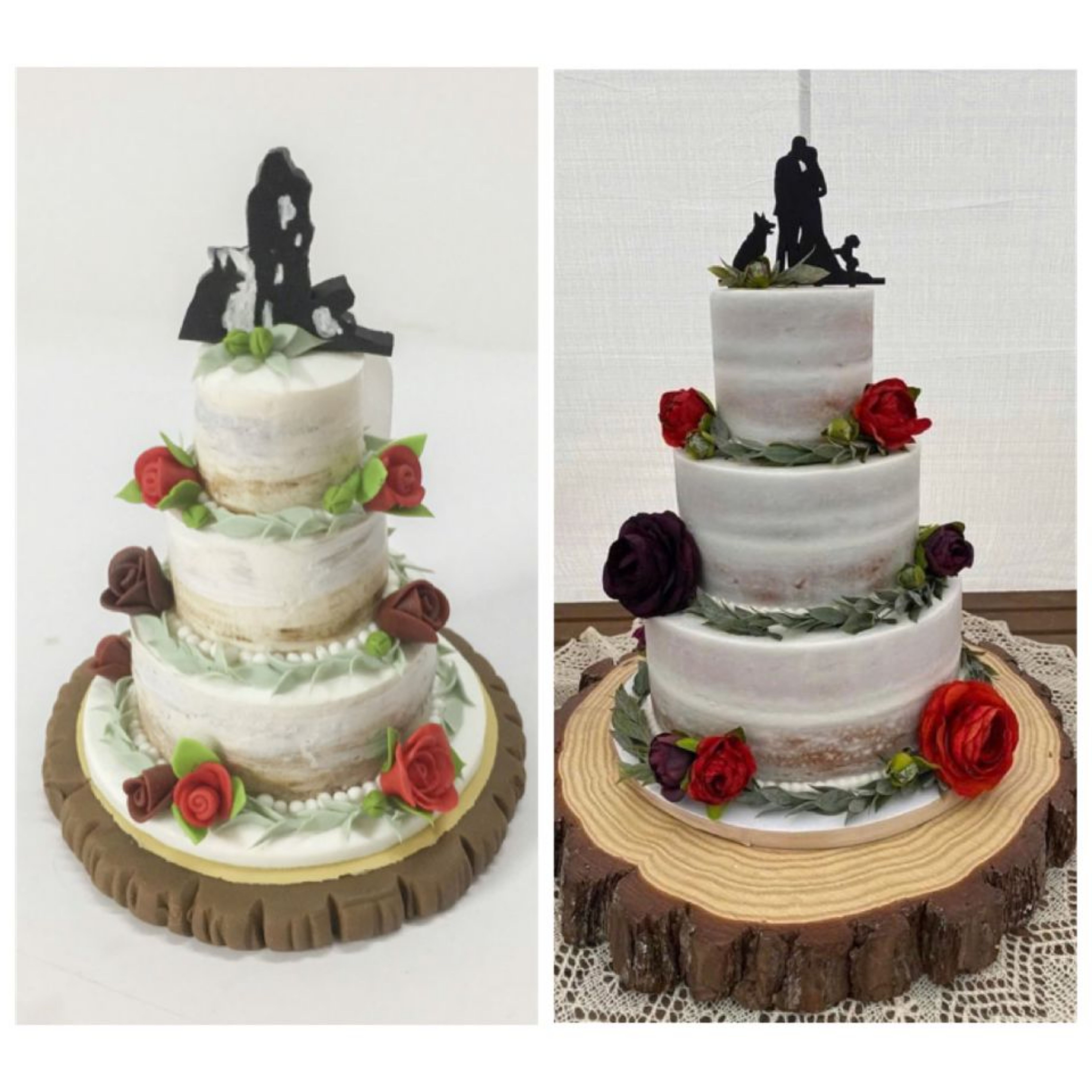 Picture of Nude Wedding Cake With Topper Replica Figurine, Woodland Wedding Cake Ornament