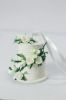 Picture of Floral Two-Tier Wedding Cake Replica, Miniature Wedding Cake Ornament,  Memorable Wedding Anniversary Gift