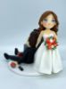 Picture of Game Over Wedding Cake Topper, Bride Dragging Groom Wedding Figurine, Anniversary Gifts for Gamers, Birthday Gift for Gaming Addicts