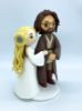 Picture of Jedi Groom & Princess Leia Bride Wedding Cake Topper from AI drawing style, Wedding Gifts for Star Wars Fans