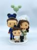 Picture of Funko Pop Family Cake Topper with Cat, Pilot Groom Wedding Figurine, Wedding Cake Topper with Son & Cat, Pokemon Cake Topper, Disney Wedding Theme