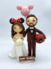 Picture of Deadpool Groom & Minnie Bride Wedding Cake Topper, Superhero Commission Gifts, Marvel Wedding Keepsake, Handmade Deadpool Clay Figurine